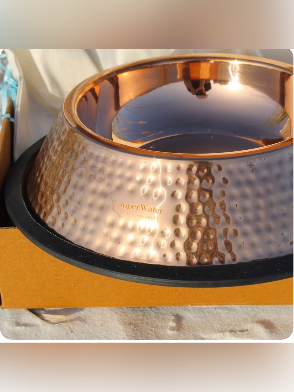Handmade Copper Water antimicrobial purifying dog bowl